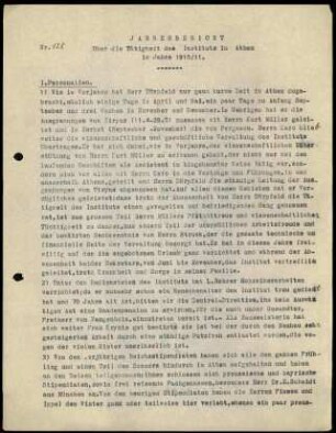 Jahresbericht über die Tatigkeit des Instituts in Athen im Jahre 1910/1911