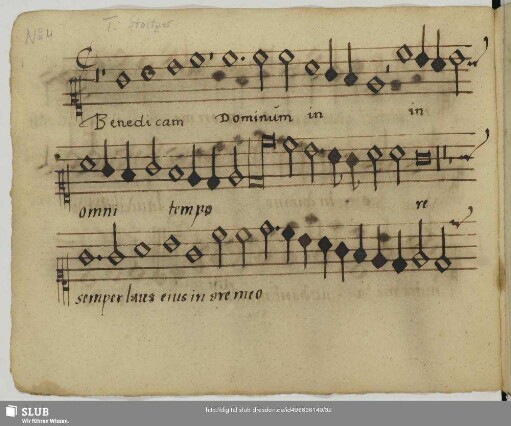 [Stoltzer, Thomas:] Benedicam Dominum