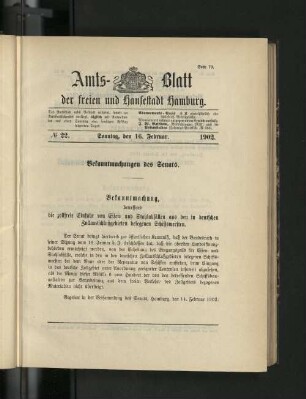 No. 22. 16. Februar. 1902.