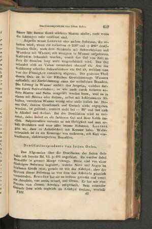 Destillationsproducte von fetten Oelen.