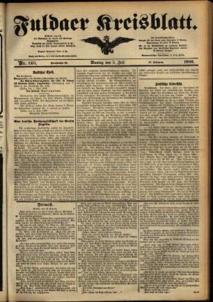 Ausgabe vom Montag, den 05. Juli 1909.