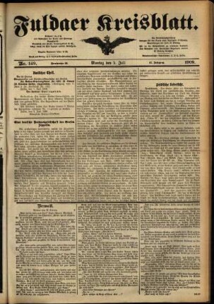 Ausgabe vom Montag, den 05. Juli 1909.