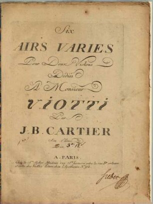 Six airs varies pour deux violons