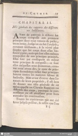 Chapitre II. Idée générale des rapports des différentes Substances