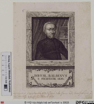 Bildnis Bohuslaus Aloysius Balbinus