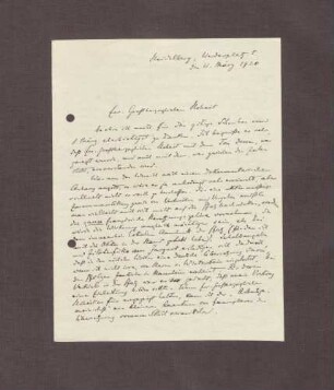 Schreiben von Hermann Oncken an Prinz Max von Baden; Gedanken zu einer Erweiterung der Broschüre über die französische Besatzungspolitik