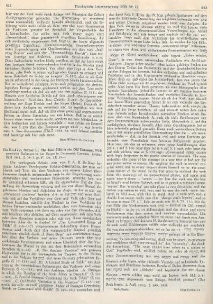 911-912 [Rezension] Holladay, William L., The root šûbh in the Old Testament
