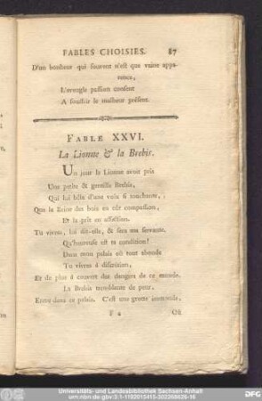 Fable XXVI. La Lionne & la Brebis.