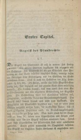 Erstes Capitel. Begriff des Pfandrechts.