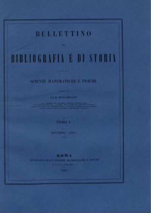 Tomo I. Novembre 1868.