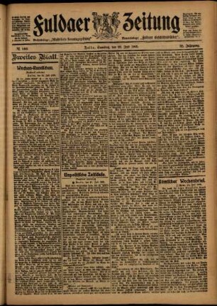 Zweite Ausgabe vom Samstag, den 22. Juli 1905.