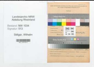 Entnazifizierung Wilhelm Stillger , geb. 10.10.1911 (Oberwachtmeister)