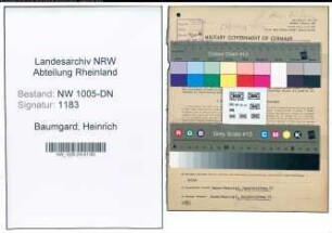 Entnazifizierung Heinrich Baumgard , geb. 26.04.1902 (Schlosser)