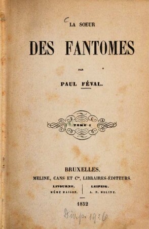La soeur des fantômes par Paul Féval, 1