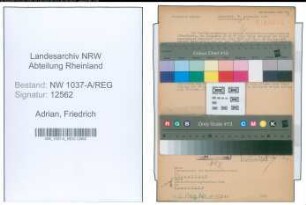 Entnazifizierung Friedrich Adrian , geb. 00.00.0000 ()