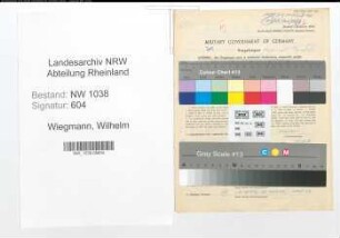 Entnazifizierung Wilhelm Wiegmann , geb. 21.02.1893 (Lehrer)