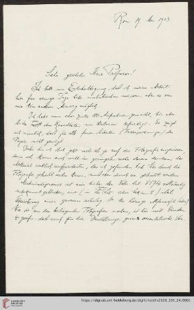 Brief von Fritz Saxl an Franz Boll