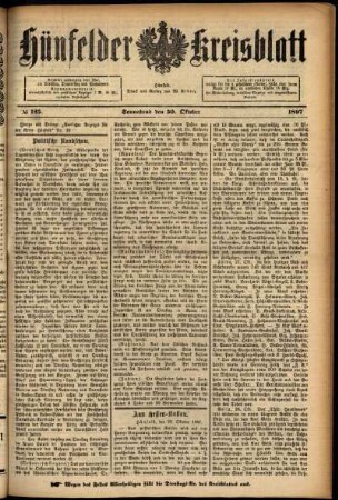 Ausgabe vom Samstag, den 30. Oktober 1897.