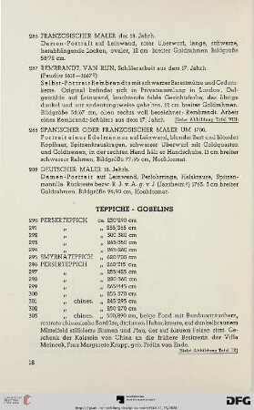 Teppiche – Gobelins (Nr. 290-309)