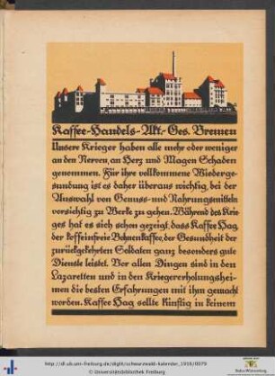 Werbung: Kaffee-Handels-Akt.-Ges. Bremen.
