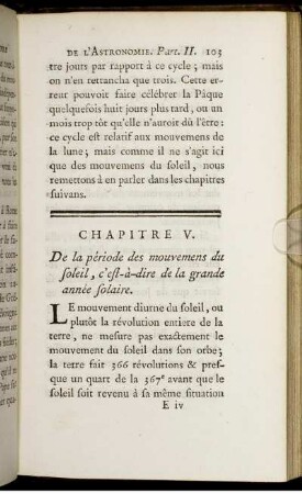 Chapitre V. - IX. Période de mouvements du soleil.