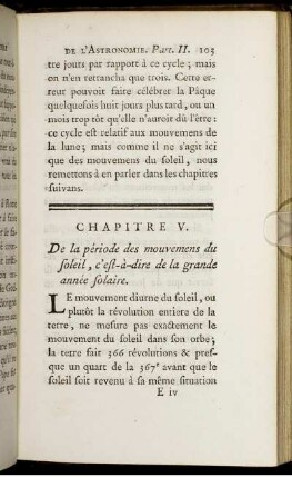 Chapitre V. - IX. Période de mouvements du soleil.