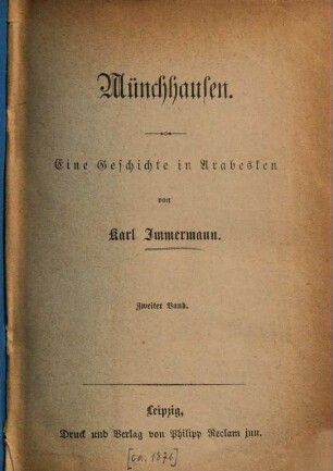 Münchhausen : eine Geschichte in Arabesken, 2