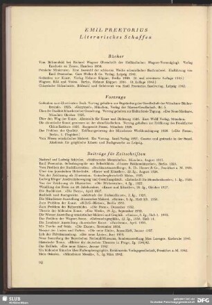 Emil Preetorius. Literarisches Schaffen