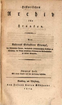 Historisches Archiv für Franken, 2
