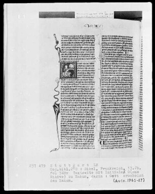 Bibel — Initiale O (nus Ninive), darin erscheint Gott dem Propheten Nahum, Folio 348verso