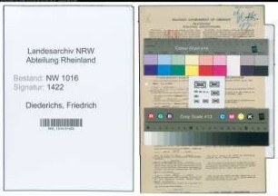 Entnazifizierung Friedrich Diederichs , geb. 22.12.1897 (Arbeiter)
