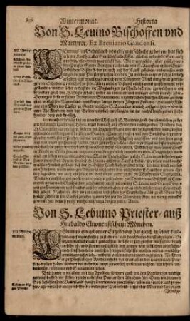 Von S. Levino Bischoffen und Martyrer/ ...