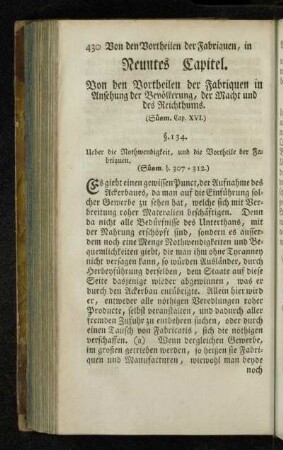Neuntes Capitel. Von den Vortheilen der Fabriquen in Ansehung der Bevölkerung, der Macht und des Reichthums.