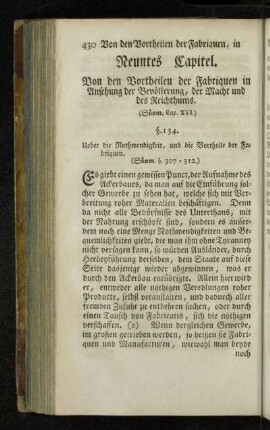 Neuntes Capitel. Von den Vortheilen der Fabriquen in Ansehung der Bevölkerung, der Macht und des Reichthums.