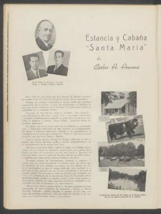 Estancia y Cabaña "Santa María" de Carlos A. Arocena