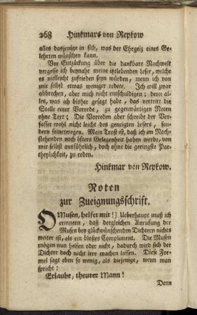Noten zur Zueignungsschrift.