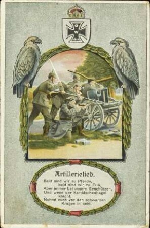 Artillerielied. - Bald sind wir zu Pferde, [...]