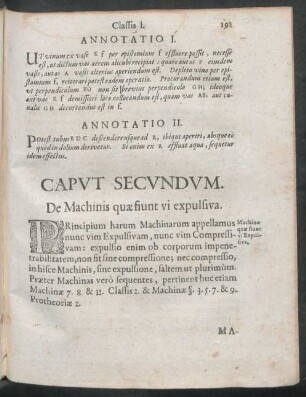Caput Secundum. De Machinis quae fiunt vi expulsiva.