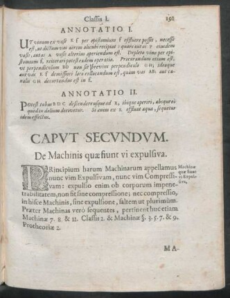 Caput Secundum. De Machinis quae fiunt vi expulsiva.