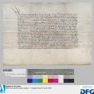 Georius, Abt des Klosters St. Egidien in Nürnberg, stellt ein Vidimus aus von dem Jagdprivileg der Markgrafen für die Stadt Nürnberg vom 29. Juni 1427.