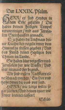 Der LXXIX. Psalm.