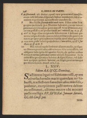 L. XXIV. Iidem AA. [et] CC. Dominae.