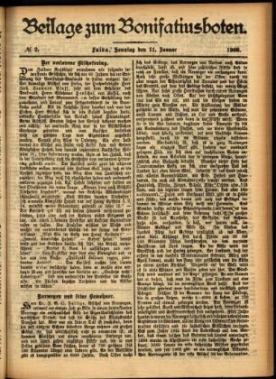 Zweite Ausgabe vom Sonntag, den 11. Januar 1903.