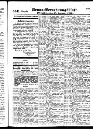 1641. Ausgabe. Dienstag, 25. September 1917