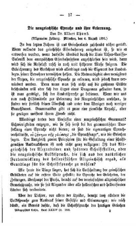 Die neugriechische Sprache und ihre Erlernung