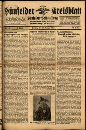 Erste Ausgabe vom Freitag, den 23. Januar 1942.