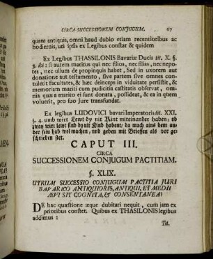 Caput III. Circa Successionem Conjugum Pactitiam.