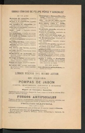 Obras cómicas de Felipe Pérez y Gonzalez