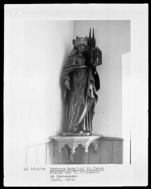 Figur der heiligen Eliasbeth mit Kirchenmodell