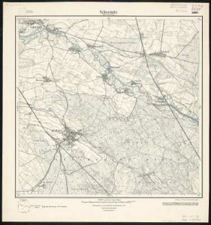 Meßtischblatt 2393 : Schweinitz, Reg.-Bez. Merseburg, 1933 : Schweinitz, Reg.-Bez. Merseburg. - Hrsg. 1904, einz. Nachtr. 1933. - 1:25000. - [Berlin]: Reichsamt für Landesaufnahme, 1933. - 1 Kt.